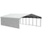 Arrow Storage Products Galvanized Steel Carport, W/ 1-Sided Enclosure, Compact Car Metal Carport Kit, 20'x29'x7', Eggshell CPH202907ECL1 - alternate 1
